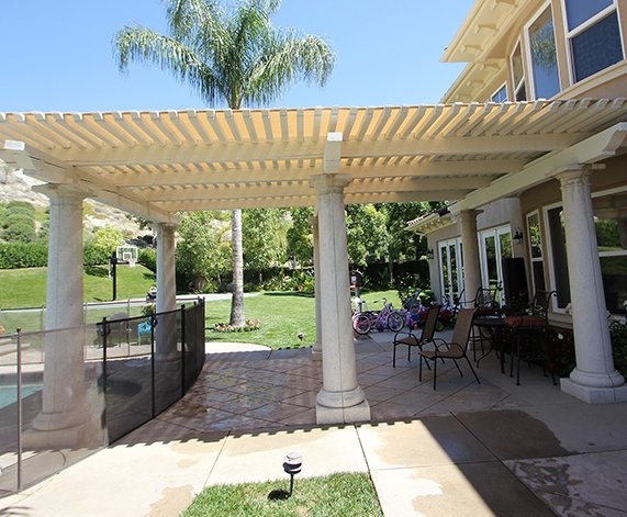 Trellis Covers, Roman Shades/Slidewire Canopies